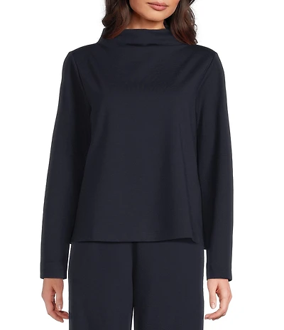 Eileen Fisher Lightweight Ponte Funnel Neck Long Sleeve Coordinating Top