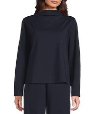 Eileen Fisher Lightweight Ponte Funnel Neck Long Sleeve Coordinating Top