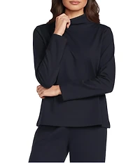 Eileen Fisher Lightweight Ponte Funnel Neck Long Sleeve Coordinating Top