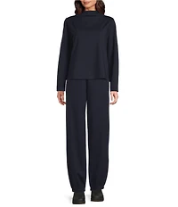 Eileen Fisher Lightweight Ponte Funnel Neck Long Sleeve Coordinating Top
