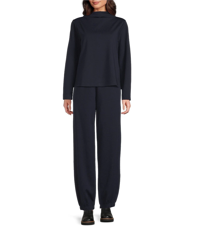 Eileen Fisher Lightweight Ponte Pull-On Ankle Lantern Jogger Pants
