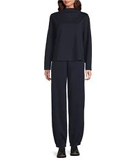 Eileen Fisher Lightweight Ponte Pull-On Ankle Lantern Jogger Pants