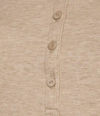Eileen Fisher Organic Cotton Long Sleeve Henley Knit Sleep Top