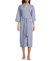 Eileen Fisher Organic Cotton Long Sleeve Shawl Collar Long Knit Robe