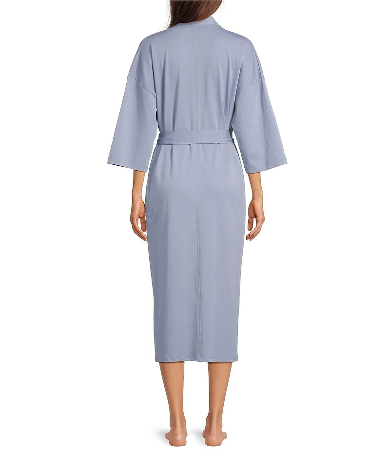 Eileen Fisher Organic Cotton Long Sleeve Shawl Collar Long Knit Robe