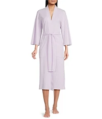 Eileen Fisher Organic Cotton Long Sleeve Shawl Collar Long Knit Robe