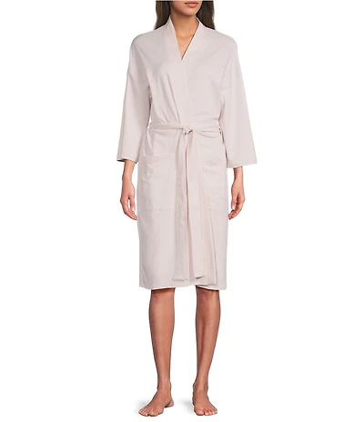 Eileen Fisher Organic Cotton Long Sleeve Shawl Collar Long Knit Robe
