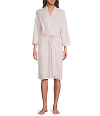 Eileen Fisher Organic Cotton Long Sleeve Shawl Collar Long Knit Robe