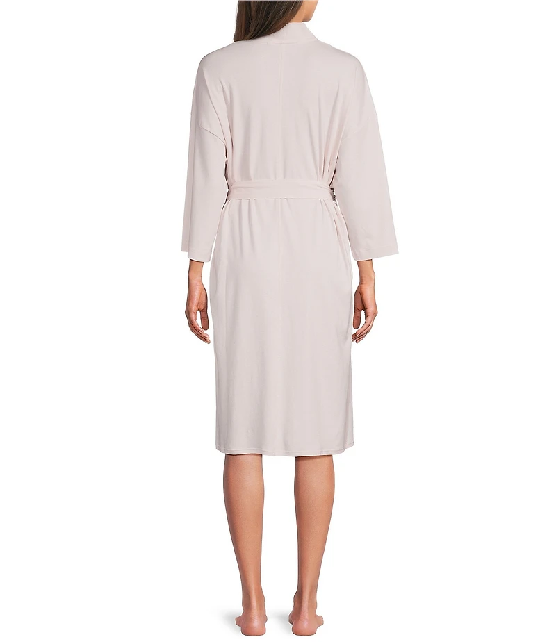 Eileen Fisher Organic Cotton Long Sleeve Shawl Collar Long Knit Robe