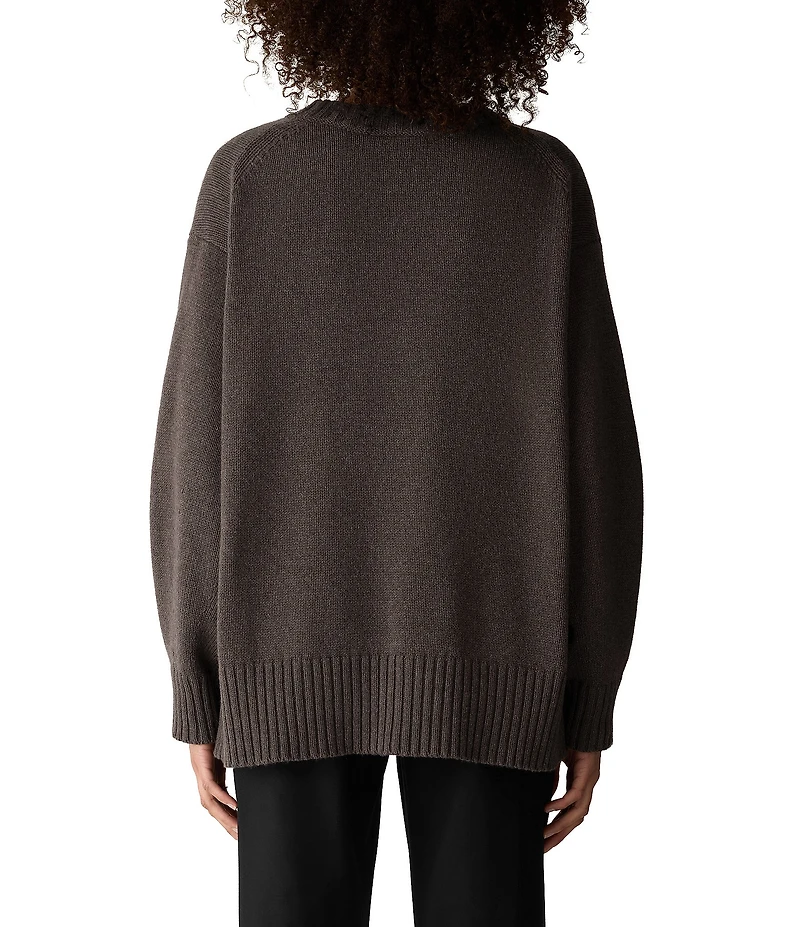 Eileen Fisher Luxurious Ribbed Crew Neck Long Sleeve Sweater