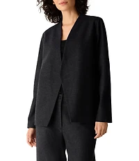 Eileen Fisher Melange Felted Wool Jersey Angled Jacket