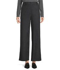 Eileen Fisher Melange Felted Wool Jersey Wide Leg Trouser Pants