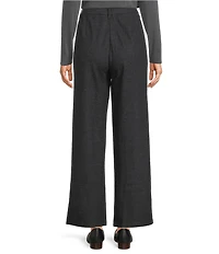 Eileen Fisher Melange Felted Wool Jersey Wide Leg Trouser Pants