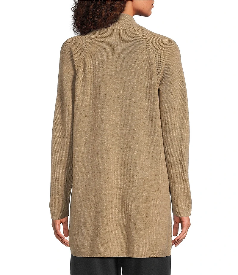 Eileen Fisher Merino Wool Long Sleeve Open Front Cardigan