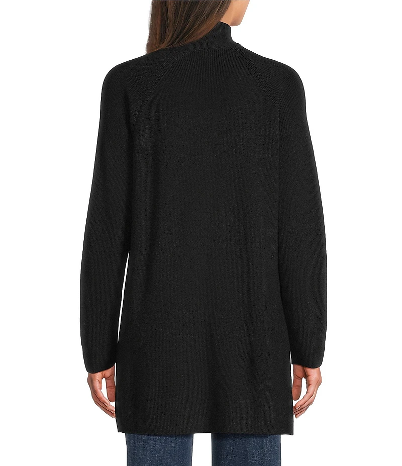 Eileen Fisher Merino Wool Long Sleeve Open Front Cardigan
