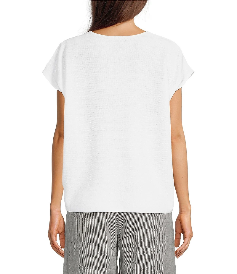 Eileen Fisher Oragnic Knit V-Neck Short Sleeve Tee
