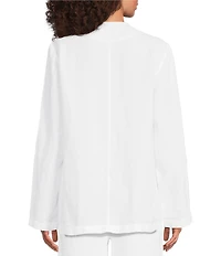 Eileen Fisher Oragnic Linen V-Neck Long Sleeve Wrap Cut-Away Jacket