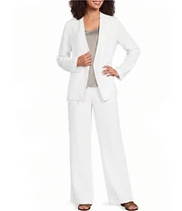 Eileen Fisher Oragnic Linen V-Neck Long Sleeve Wrap Cut-Away Jacket