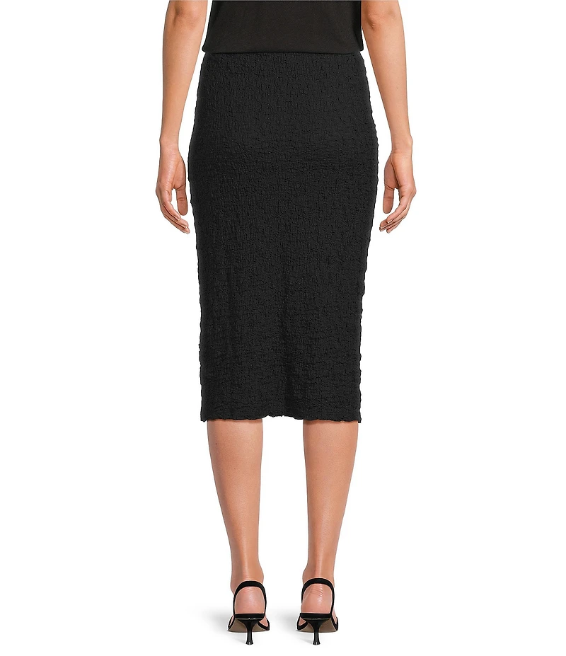 Eileen Fisher Organic Cotton Blend Bubble Jacquard Straight Midi Skirt