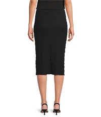 Eileen Fisher Organic Cotton Blend Bubble Jacquard Straight Midi Skirt