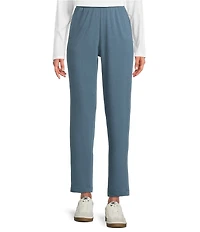 Eileen Fisher Organic Cotton Blend Coordinating Brushed Terry Pull-On Ankle Straight Leg Pants