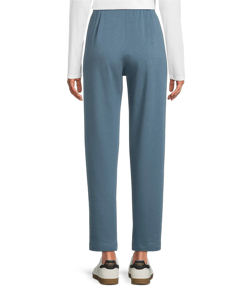 Eileen Fisher Organic Cotton Blend Coordinating Brushed Terry Pull-On Ankle Straight Leg Pants