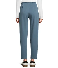 Eileen Fisher Organic Cotton Blend Coordinating Brushed Terry Pull-On Ankle Straight Leg Pants