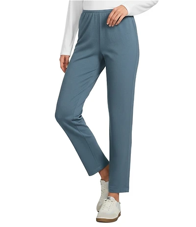 Eileen Fisher Organic Cotton Blend Coordinating Brushed Terry Pull-On Ankle Straight Leg Pants
