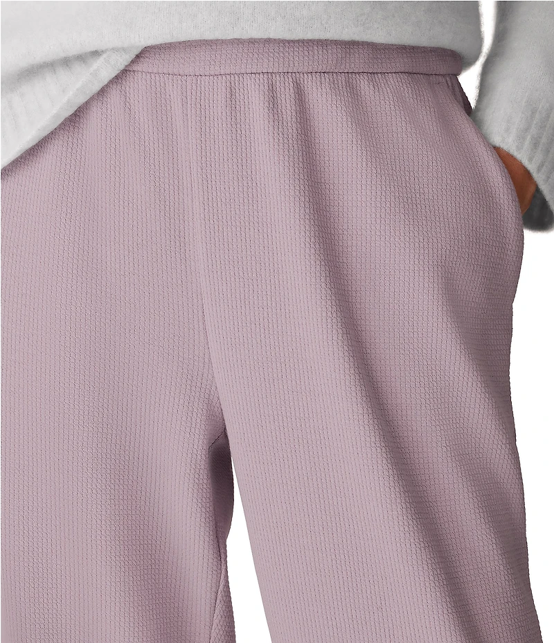 Eileen Fisher Organic Cotton Blend Coordinating Double Waffle Knit Elastic Waist Joggers