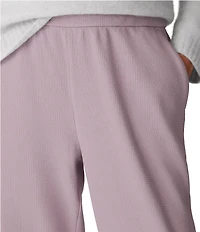 Eileen Fisher Organic Cotton Blend Coordinating Double Waffle Knit Elastic Waist Joggers