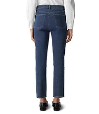 Eileen Fisher Organic Cotton Blend Denim High Waisted Slim Ankle Jeans