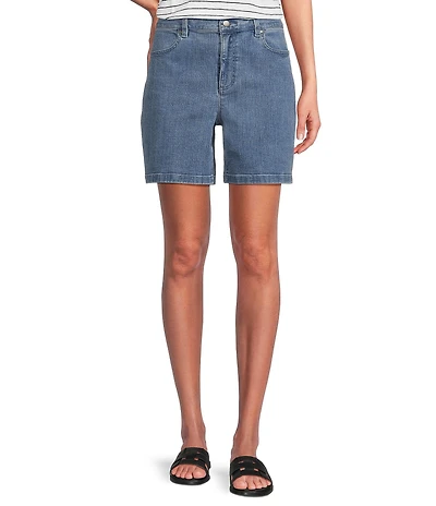 Eileen Fisher Organic Cotton Blend Denim Mid Rise Shorts
