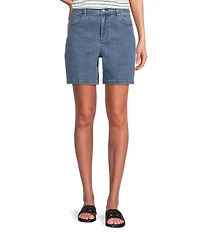 Eileen Fisher Organic Cotton Blend Denim Mid Rise Shorts