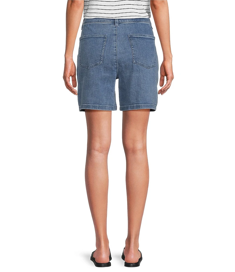 Eileen Fisher Organic Cotton Blend Denim Mid Rise Shorts