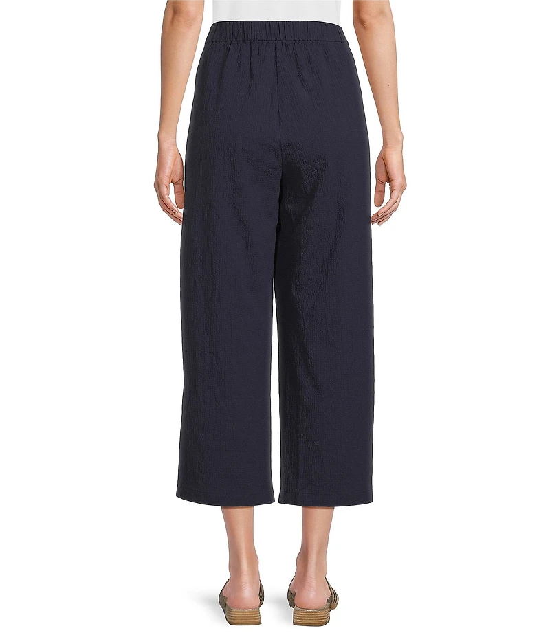 Eileen Fisher Organic Cotton Blend Elastic Waist Straight Leg Pants