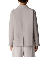 Eileen Fisher Organic Cotton Blend Notch Lapel Long Sleeve Button Front Blazer