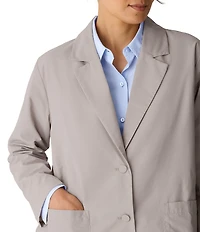 Eileen Fisher Organic Cotton Blend Notch Lapel Long Sleeve Button Front Blazer