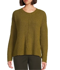 Eileen Fisher Organic Cotton Blend Round Neck Long Sleeve Sweater