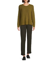 Eileen Fisher Organic Cotton Blend Round Neck Long Sleeve Sweater