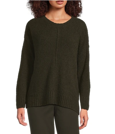Eileen Fisher Organic Cotton Blend Round Neck Long Sleeve Sweater