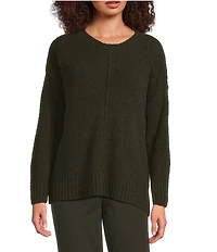 Eileen Fisher Organic Cotton Blend Round Neck Long Sleeve Sweater