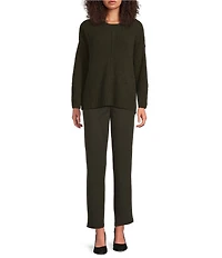 Eileen Fisher Organic Cotton Blend Round Neck Long Sleeve Sweater