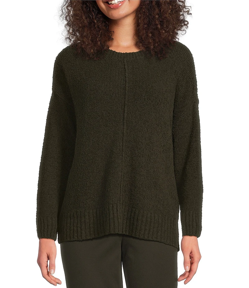 Eileen Fisher Organic Cotton Blend Round Neck Long Sleeve Sweater