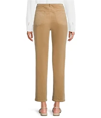 Eileen Fisher Organic Cotton Blend Stretch Corduroy High Waisted Straight Ankle Jeans