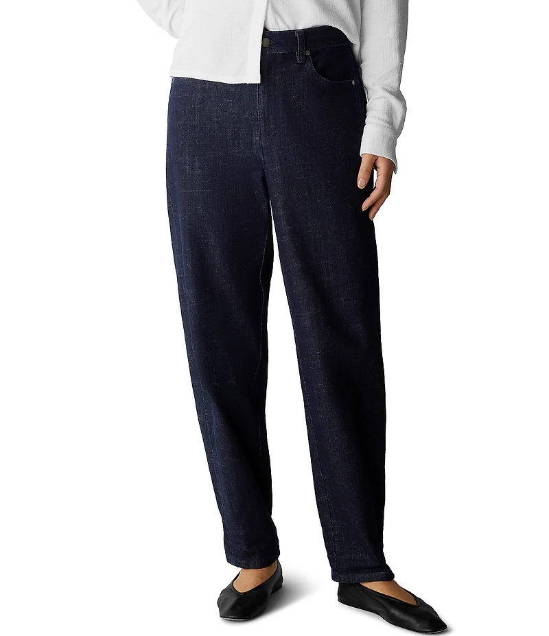 Eileen Fisher Organic Cotton Blend Stretch Denim Ankle Lantern Jeans