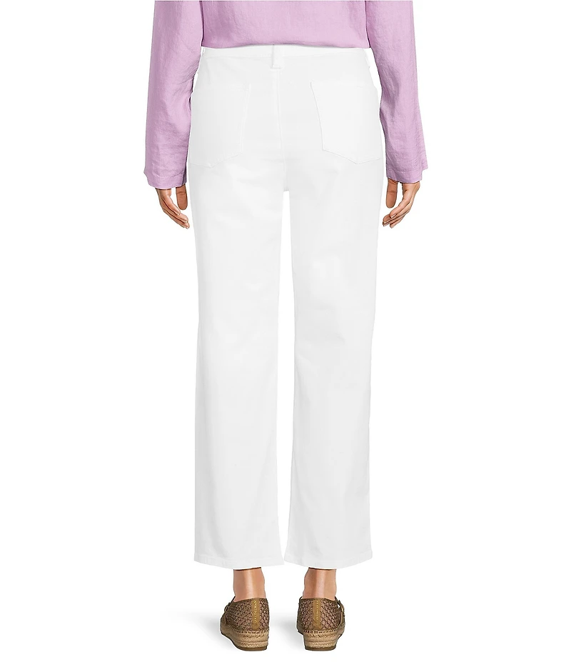 Eileen Fisher Organic Cotton Blend Stretch Denim Straight Ankle Jeans