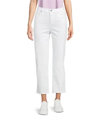 Eileen Fisher Organic Cotton Blend Stretch Denim Straight Cropped Jeans