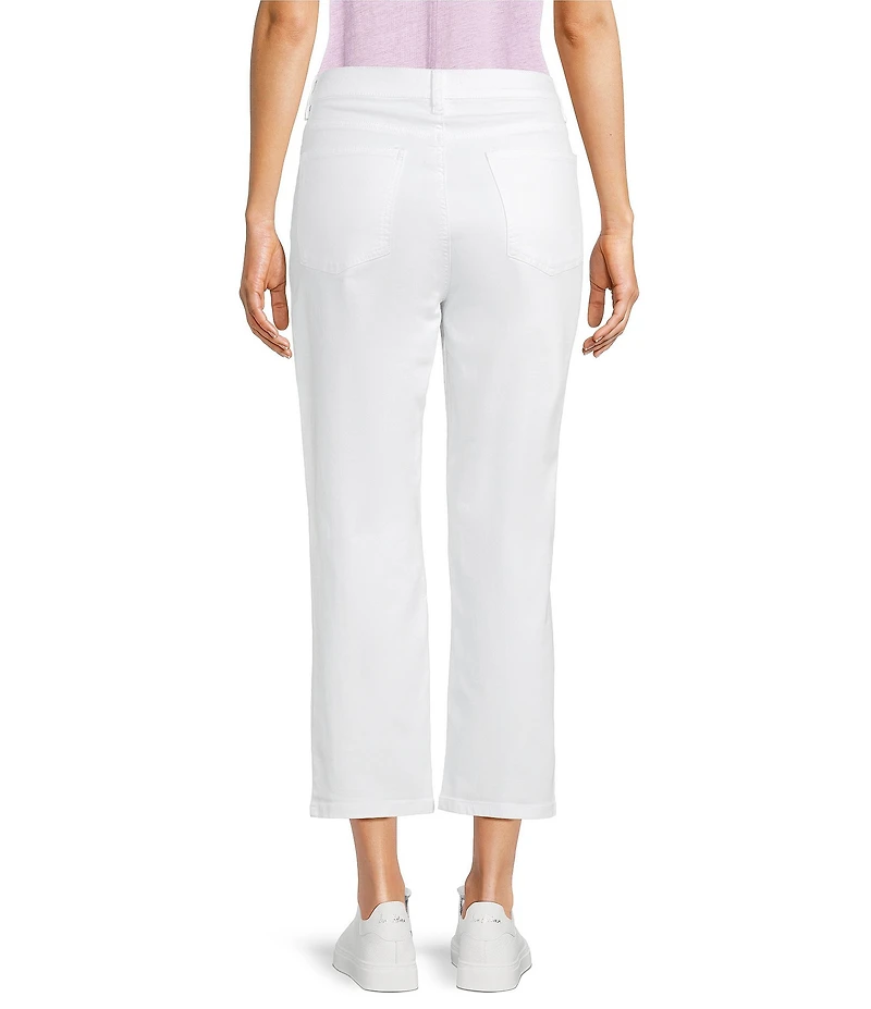 Eileen Fisher Organic Cotton Blend Stretch Denim Straight Cropped Jeans