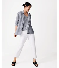 Eileen Fisher Organic Cotton Blend Stretch Denim Straight Cropped Jeans