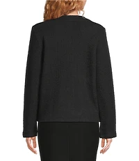 Eileen Fisher Organic Cotton Boucle Round Neck Long Sleeve Jacket